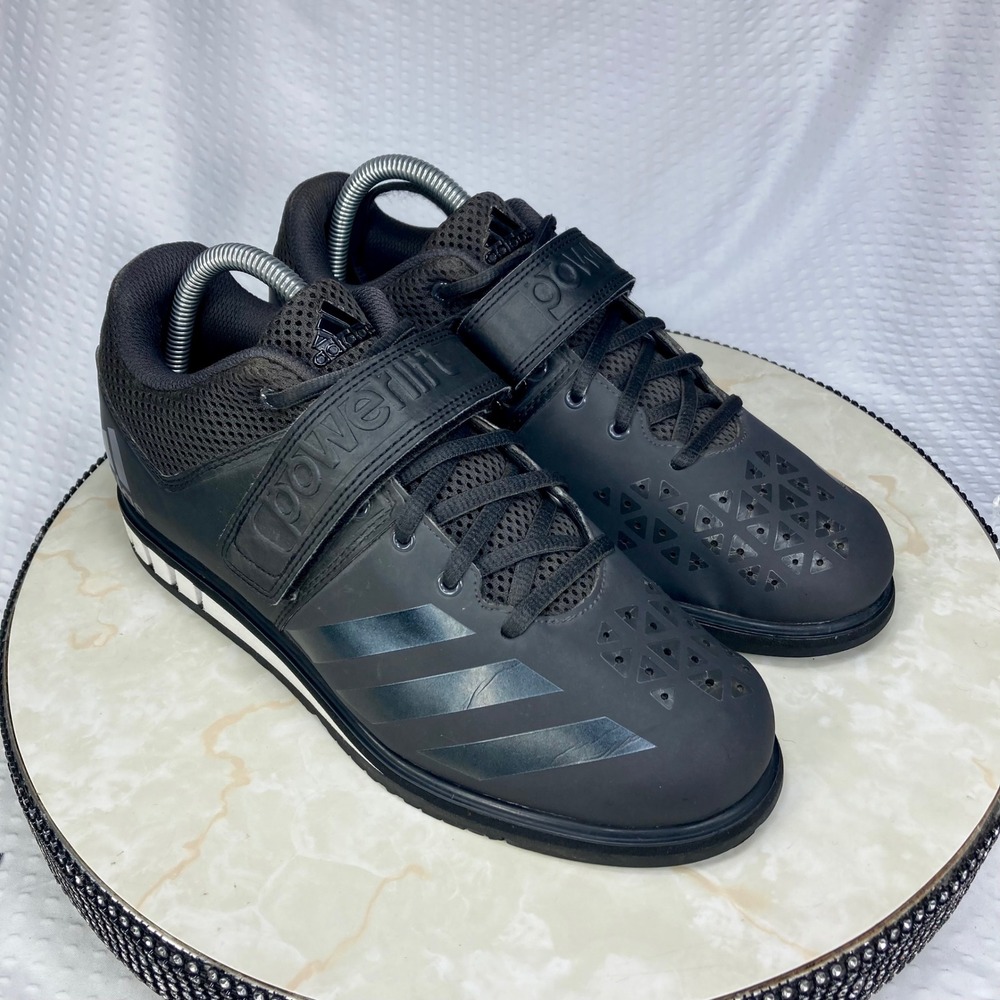 Adidas Powerlift 3.1 Weightlifting Shoes Women 8.5 Black Training Strap Sneakers